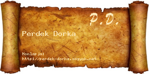 Perdek Dorka névjegykártya